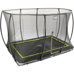Trampolino interrato EXIT Silhouette nero 244x366cm con rete di sicurezza.