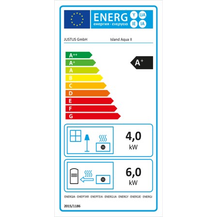 Justus stufa a legna Island Aqua Stahl
