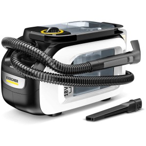 Kärcher SE 3 Compact Home : Nettoyeur de tapis compact noir/blanc avec accessoires.