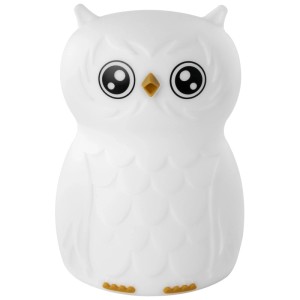 Luce notturna a forma di gufo bianco Ansmann, 13,6x9,8x9,2 cm, per la cameretta dei bambini.