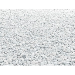 Gravier décoratif en marbre blanc de Carrare (8-16 mm) pour jardin et extérieur.