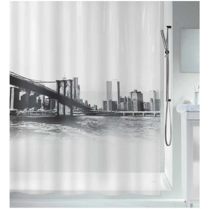 Spirella Tenda doccia New Brook Nero 180 x 200 cm