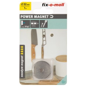 Magnete a vaso in neodimio Fix-o-moll, 8x32x5,5mm, argento, per il fissaggio di utensili.
