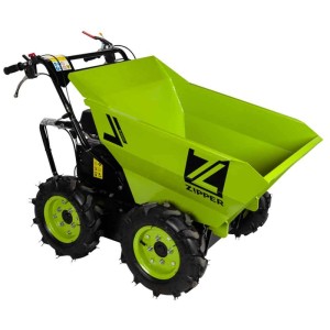 Dumper à roues Zipper ZI-RD300, vert, capacité 300 kg, pour matériel de construction et de jardin.