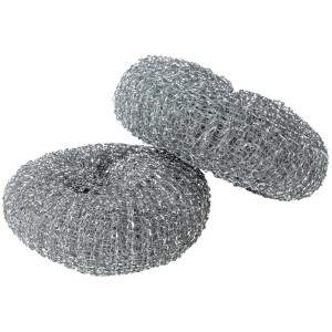 Set da 2 spugne metalliche Wenko Jil, Ø 11,5 cm, per superfici antigraffio.