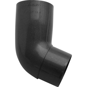 Curva a gomito Marley 67° DN 75, antracite metallizzato, per grondaie in plastica.