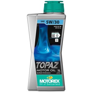 Huile moteur Motorex Topaz 5W/30, bouteille de 1 litre. Huile pour une protection optimale contre l'usure.