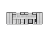 Kraftwerk Werkstatteinrichtung Mobilio 8er-Kombi mit Lochwand Edelstahl