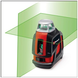 Einhell TE-LL 360 G Kreuzlinienlaser mit grünen Laserlinien für präzises Ausrichten.