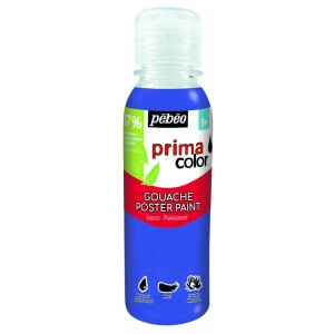 Pébéo Primacolor Gouache Zyan, 150ml Flasche. Flüssige, leuchtende Gouachefarbe für Künstlerbedarf.