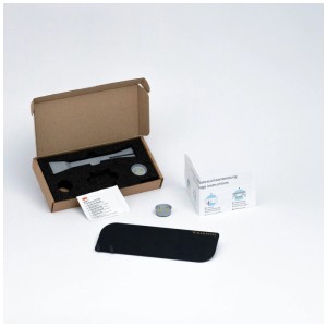 MagSpike Support gel douche M Noir, ensemble avec accessoires et notice de montage.