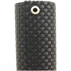 Videx Habillage balcon Wicker Noir, aspect rotin avec œillet, 90x300cm, pour une intimité optimale.