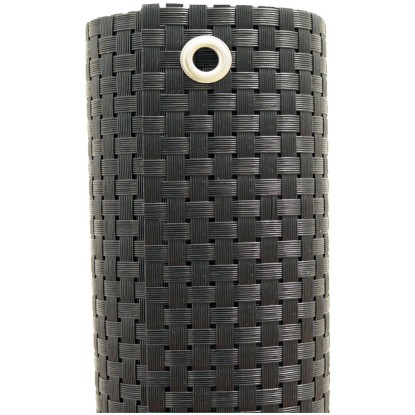 Videx Balkonverkleidung Rattan Schwarz 90 x 300 cm