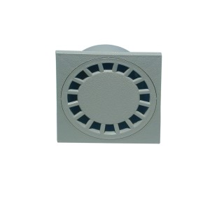 Siphon de sol gris HAUS-U.HOF-Ablauf DN 50 en plastique avec grille ronde.