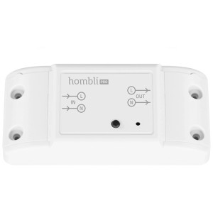 Weißer Hombli WLAN-Schaltaktor Smart Switch für Hausautomation, Detailansicht.