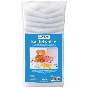Paquet de ouate de rembourrage blanche, 250g, pour rembourrage et loisirs créatifs.