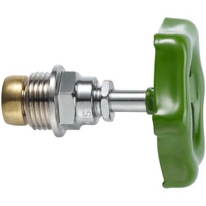 Similor Kugler tête de vanne, laiton chromé, 1/2 pouce, avec volant vert.