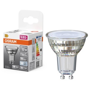 Osram LED Reflector PAR16, attacco GU10, 4000K, 3.1W, luce bianca neutra.