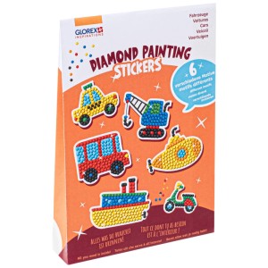 Glorex Diamond Painting Stickers Veicoli set con 6 motivi per creare e decorare.