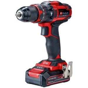 Einhell TE-CD 18/44 Li-i trapano avvitatore a percussione a batteria con batteria, rosso/nero. Avvitatore a batteria per forare e avvitare.