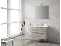 Badblock Bali 80 cm mit Spiegel Lingera Nuss