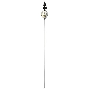 Gartenstecker mit Keramikkugel und Blumenmuster, Dekoration für Garten und Pflanzkübel.