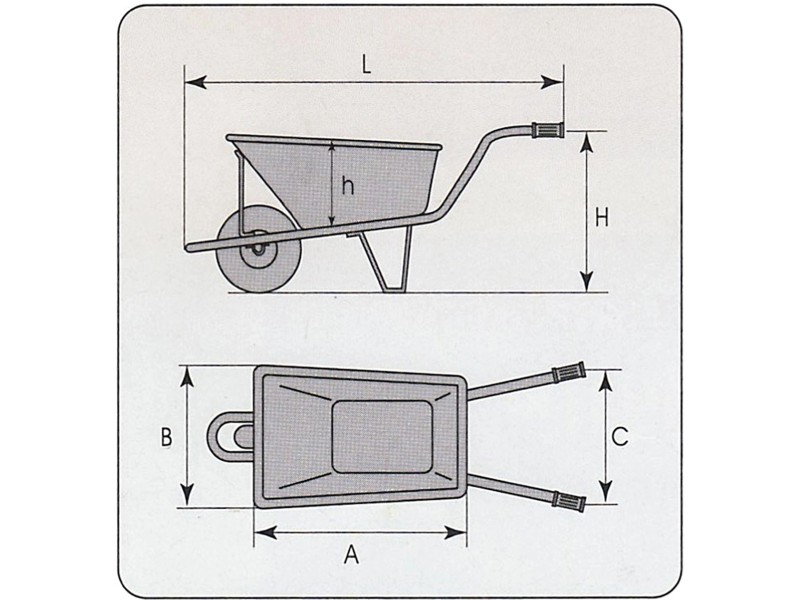 Carriola da cantiere acciaio Zincata 75 L