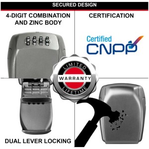 Master Lock Cassetta portachiavi: combinazione, metallo, montaggio a parete. Ideale per chiavi all'esterno.