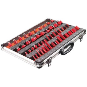 Set di frese Technocraft, 50 pezzi in valigetta di alluminio. Accessori per fresatura.