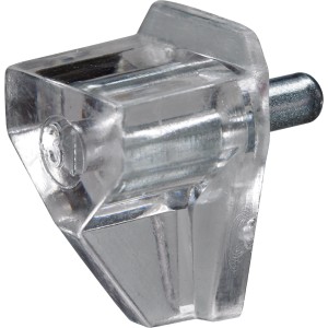 Support d'étagère Hettich Safety, transparent, Ø 3 mm, pour étagères et accessoires de meubles.