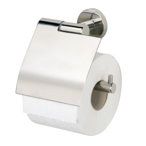 Porta carta igienica Tiger Boston con coperchio, acciaio inox lucido.