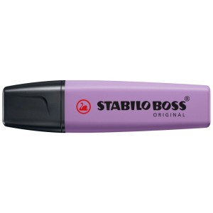 Lot de 3 surligneurs Stabilo Boss Original gris-violet. Idéal pour le marquage.