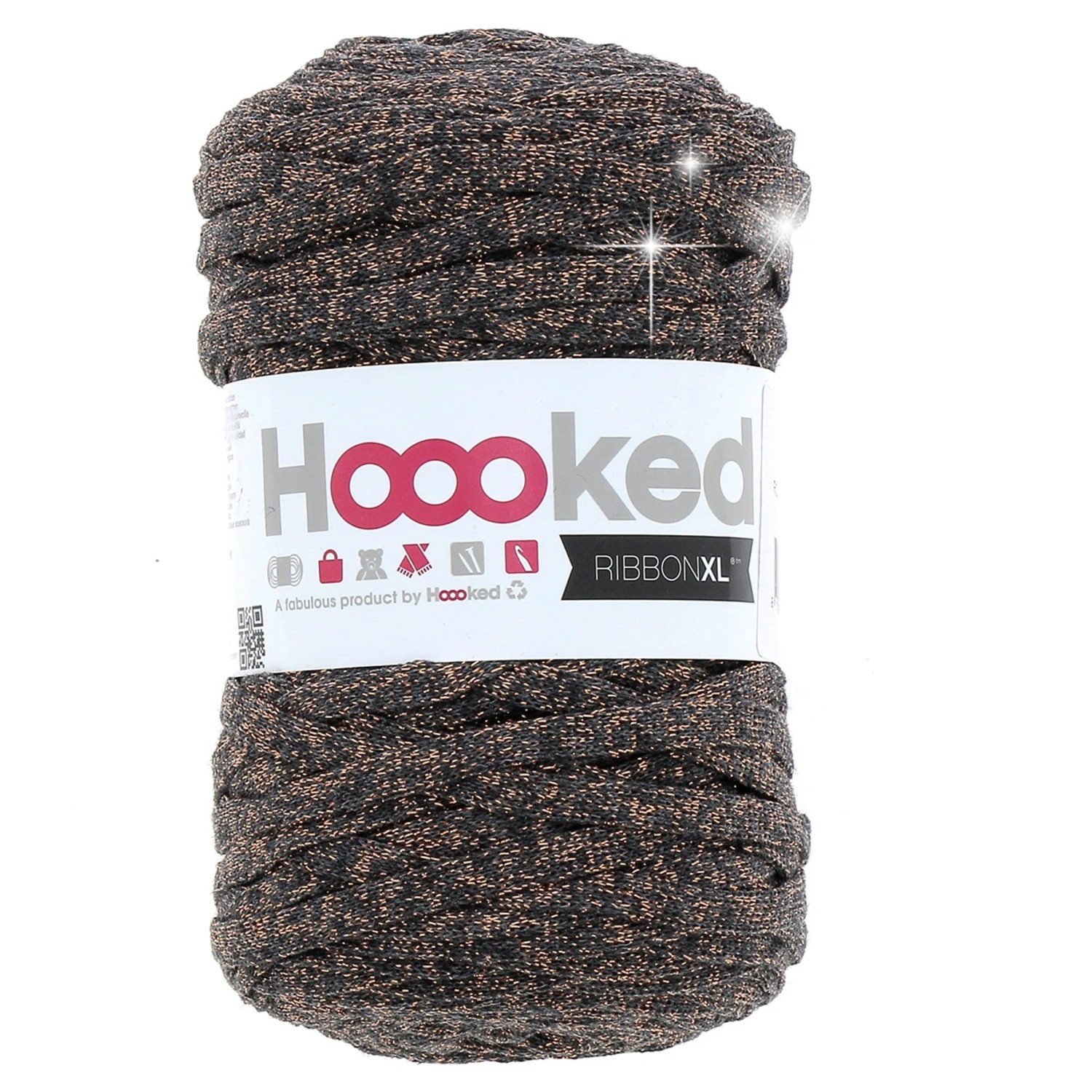 Garn Ribbon Hoooked Lurex-Garn Ribbon XL Rocket Blitz Nadelstärke 8 - 12 mm / 250 g