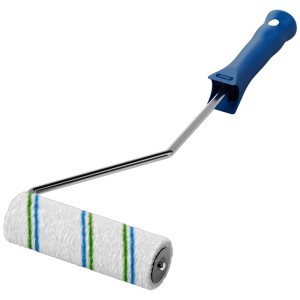 Rullo per impermeabilizzante Knauf Walze Flächendicht con manico blu e pelo medio.
