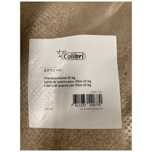 Colibri sable de quartz pour filtre de piscine, sac de 25 kg, granulométrie 0.7-1.2 mm.