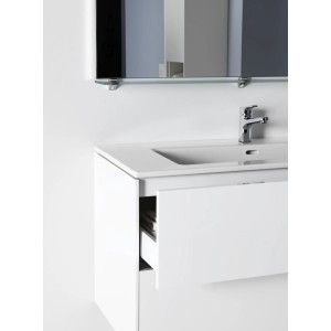 Ensemble de meubles de salle de bains Laufen Pro S, 120 cm, blanc brillant avec lavabo et meuble sous-vasque.