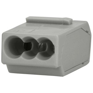 Morsetto per scatola di derivazione OBI grigio, a 3 poli, per cavi elettrici da 0,5 - 2,5 mm.
