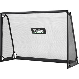 Porta da calcio Salta Legend 180x120x60 cm con parete bersaglio, telaio in acciaio nero e rete.