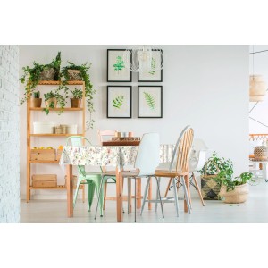 d-c-fix Tischdecke Manhattan Lindsay, 110x140 cm, mit floralem Muster auf Esstisch.