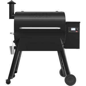 Barbecue à pellets de bois Traeger Pro 780 noir avec écran digital et roues.