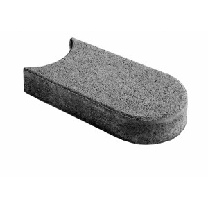 Bordure de gazon Maxi grise, 31,5x16x5 cm, en béton pour une coupe facile.