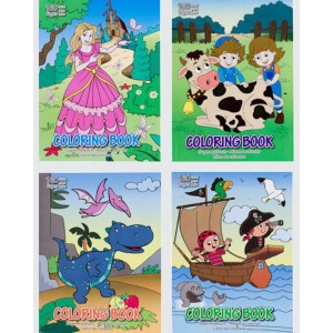 Livre de coloriage A4, 160 pages, avec divers motifs: princesse, ferme, dinosaures, pirates. Pour enfants.