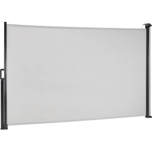 Tenda laterale Livingston 3x1,5m grigio argento con striscia LED per protezione da vento e privacy.