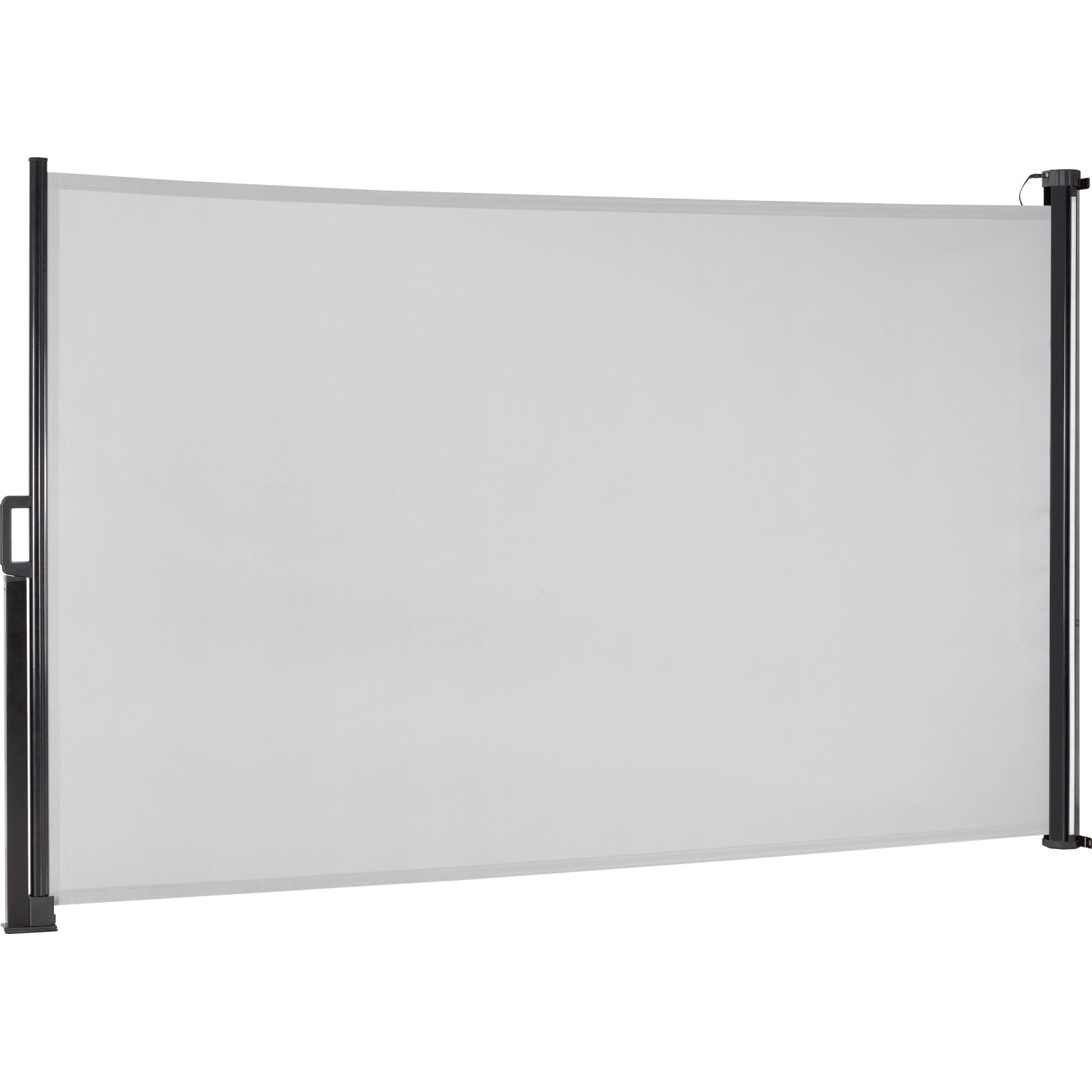 Seitenmarkise Livingston Polyester Silbergrau 300 x 150 cm mit LED ...