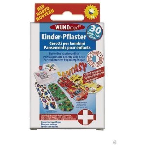 Kinderpflaster Fantasy, 30-teilig, mit bunten Motiven für die schnelle Wundversorgung.