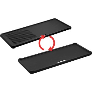 Plaque réversible en fonte Enders® 1/3 pour barbecue à gaz Chicago 3, ustensile de grill avec côté lisse et nervuré.