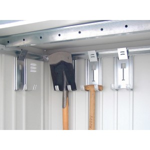 Supports d'outils Biohort, lot de 4, galvanisés à chaud, pour ranger les outils de jardin dans l'abri.