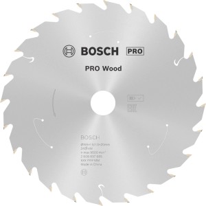 Lama circolare Bosch Standard per legno, Ø 165 mm, 24 denti. Lama argentata per seghe a batteria.