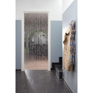 Rideau de porte cristal transparent 90x200cm, séparateur de pièce ou décoration.