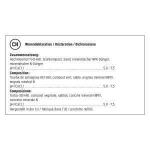Composition du terreau pour gazon GROW by OBI : Composition et valeur pH.